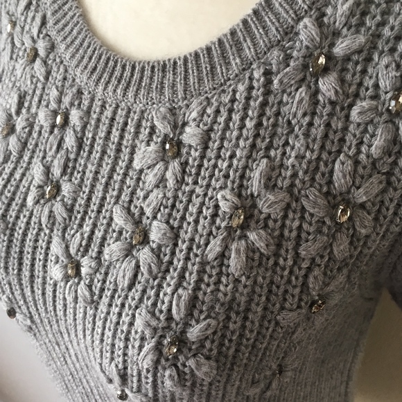 Parker embellished rhinestone short sleeve sweater - Picture 2 of 8